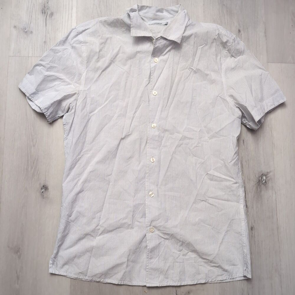 J.Lindeberg Shirt Mens Large short sleeve stripe button down jlindeberg Cttnline